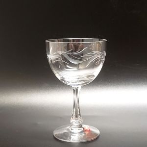 Elegant Vintage Fostoria Carousel Cut Crystal Small Wine Glass 4 3/8"